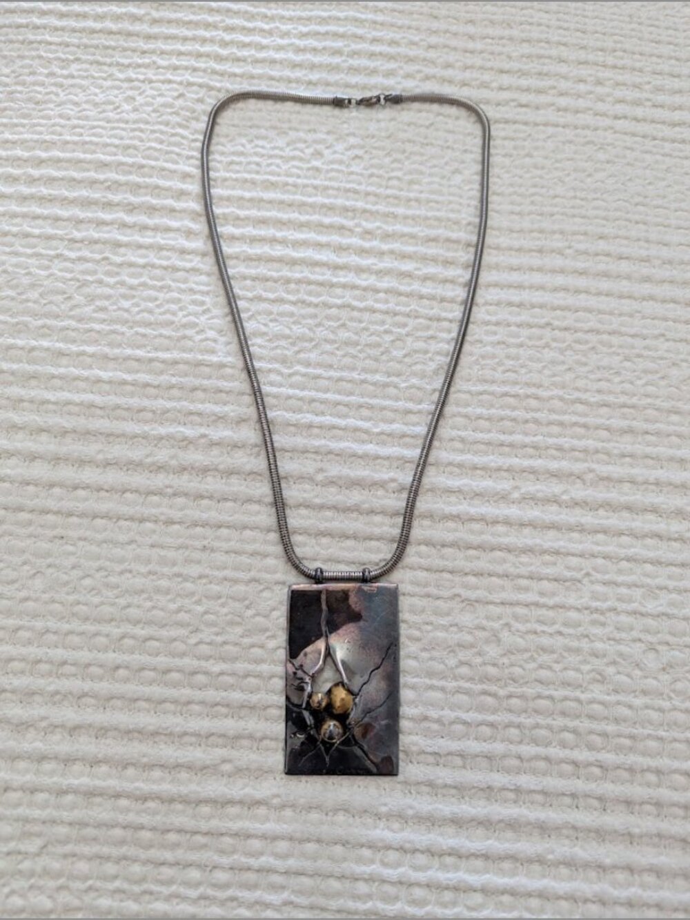 Sidney Carron Statement Metal Necklace Pendant Necklace Made in France - Picture 4 of 7